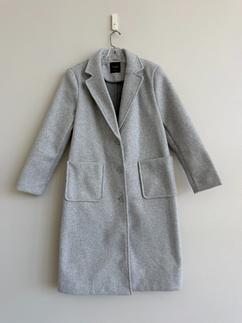 Simply Vera Vera Wang Long Gray Coat Shoulder Pads NWOT S
